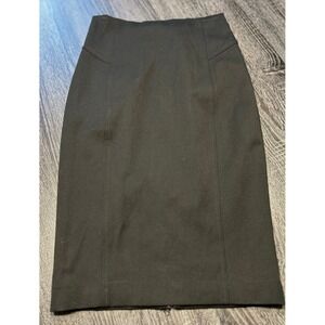 Express‎ Black Pencil Skirt Full Zip Back Career Business Professional
